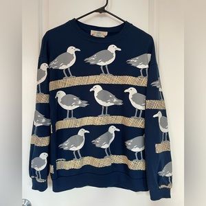 VINTAGE Michigan Rag Co All-Over Seagull Print Sweatshirt